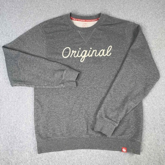 Chick Fil A Sweatshirt Sz L Original Chicken Chainstitch Pullover Crewneck READ - Picture 1 of 6